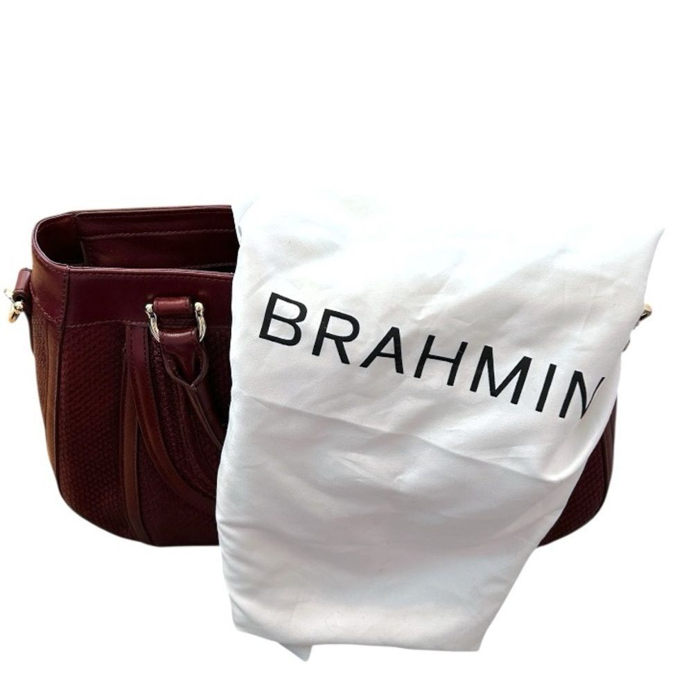 Brahmin Burgundy Red Python Raelynn Satchel Shoulder Bag - Picture 15 of 15